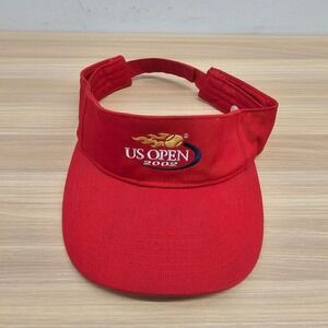 US Open 2002 Tennis‎ Visor Hat Red VINTAGE Snapback Embroidered Logo Y2K Golf OS